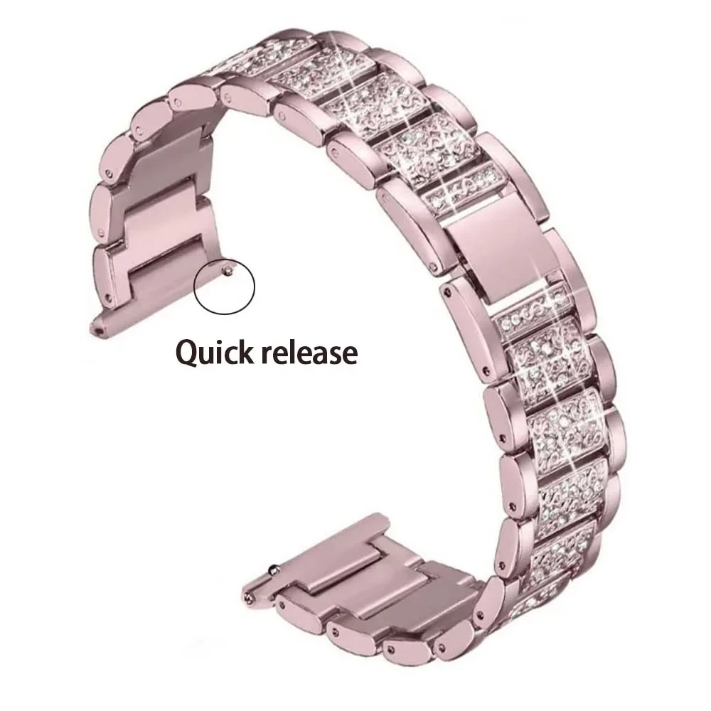 20mm 22mm Diamond Strap for Samsung Galaxy Watch4/5/6 Women metal Bracelet for Huawei watch 3 GT4 GT3 Stainless steel Watch Band