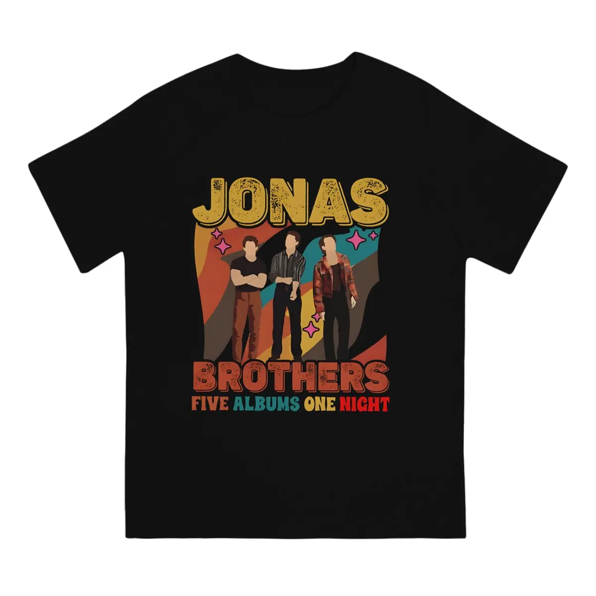 J-Jonas Brothers Band Newest TShirt for Men Tour 2023 Round Collar Basic T Shirt Hip Hop Gift Clothes OutdoorWear