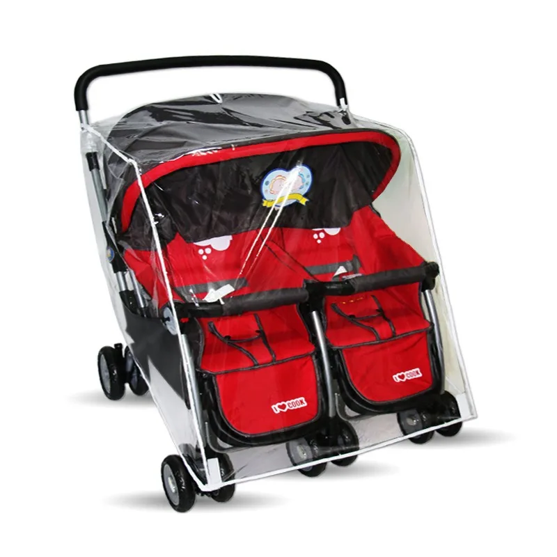 Lindungi Kembar Anda dengan Penutup Hujan Kereta Dorong Bayi Premium Kami: Pelindung Angin yang Dapat Disesuaikan & Kanopi Tahan Air