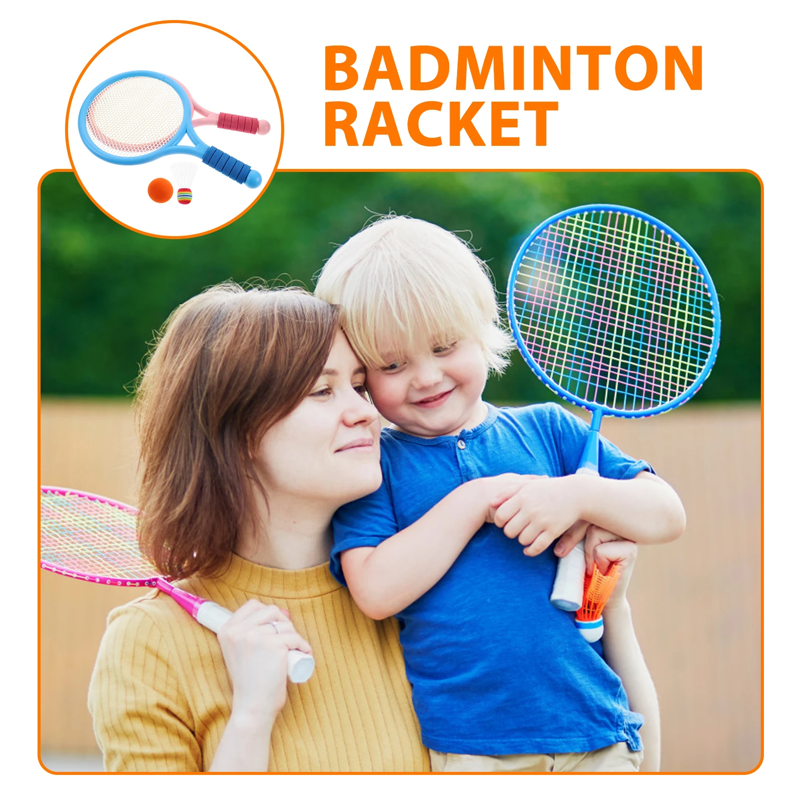 

1 Set Kids Outdoor Sports Tool Outdoor Badminton Rackets Tennis Rackets and Ball Set for Kids (Random Color)