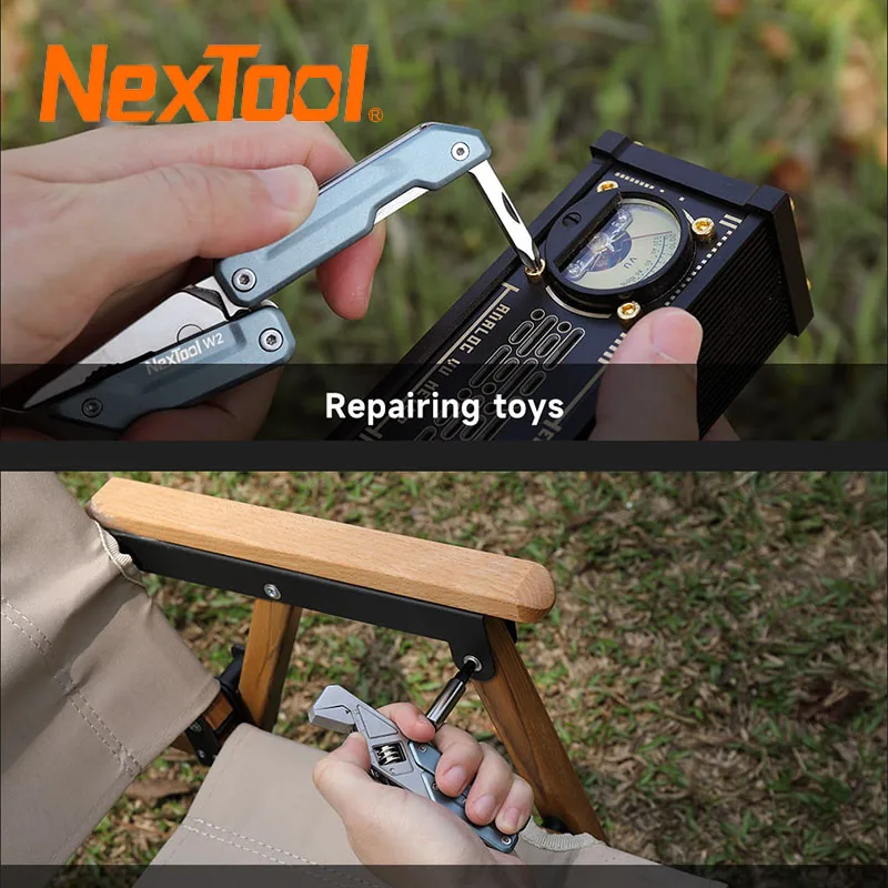 NexTool W2 Adjustable Wrench Multitool Folding Pliers Large Spanner Screwdriver Portable EDC Household Repairs Maintenance Tools
