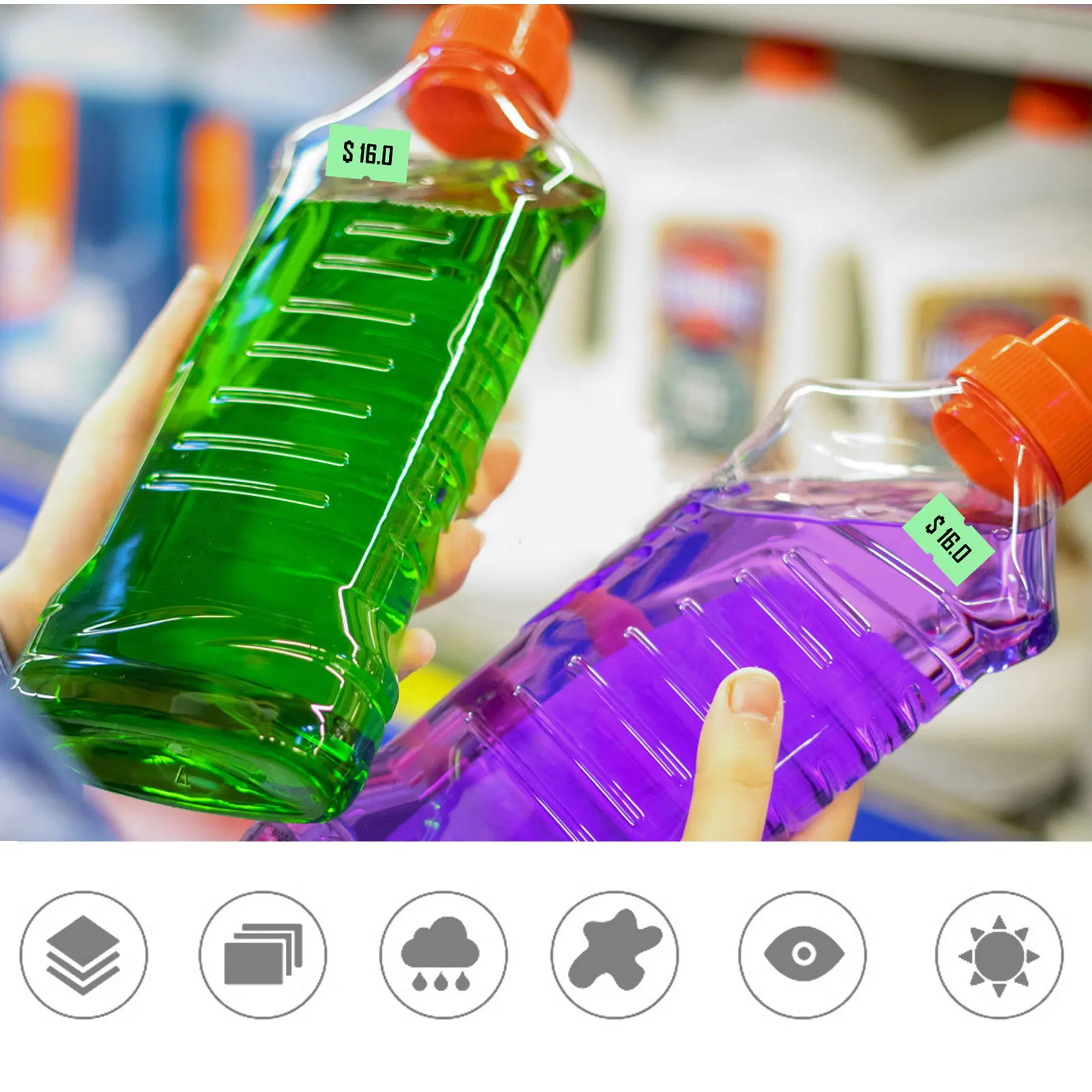 

10 Rolls Price Tag Paper Self Adhesive Machine Label Sticker Coding Green Price Marker Label Pricing Product Identification