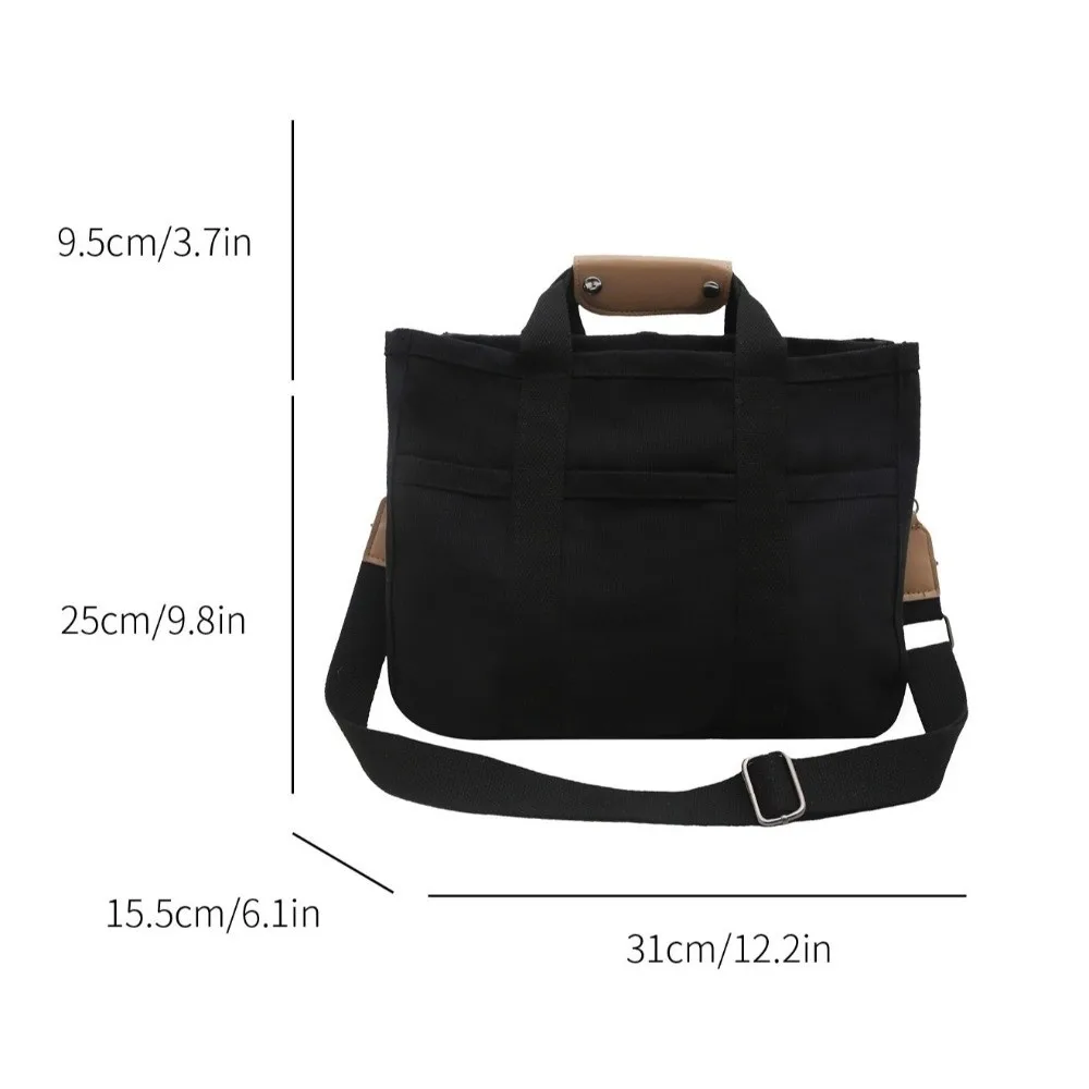Solid Color Mummy Bag Multifunctional Multi-pocket Canvas Mother's Bag Large Capacity Tote Bag Women Shoulder Bag Diapers
