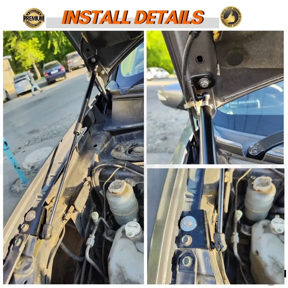 دعامات الغطاء الأمامي لميتسوبيشي أوتلاندر 2nd (CW/ZG/ZH) 2006-2013 رفع الصدمات يدعم مخمدات الغاز بونيه الينابيع بدون حفر #3