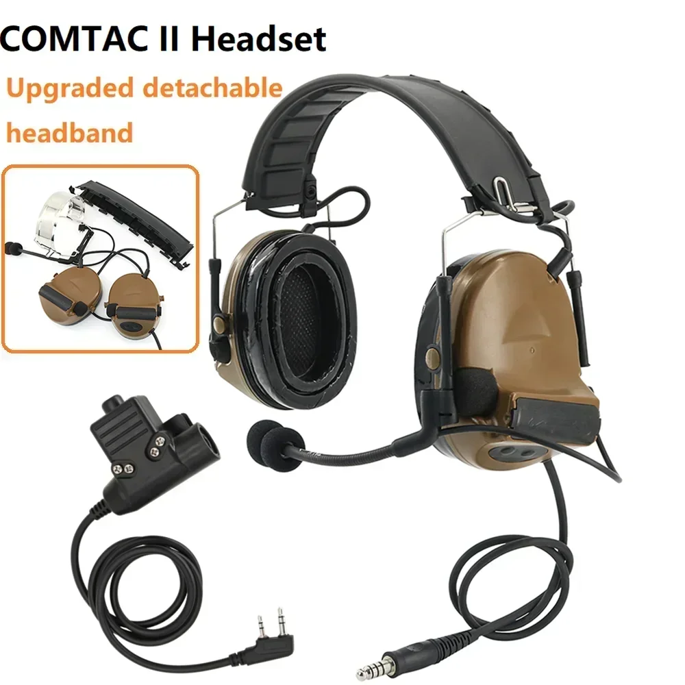 HEARING TACTICAL New COMTAC II Headset Active Ear Protection Tactical Headset Walkie-talkie Headset Airsoft Shooting Headphones