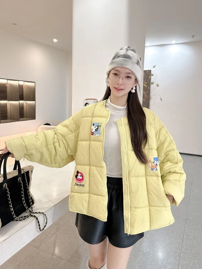 Koreanischen Stil Zipper Mantel Damen Beliebte Neue Winter Verdickt Mantel Ins Trend Cartoon Kurzen Stil Warme Baumwolle Gefütterte Jacke
