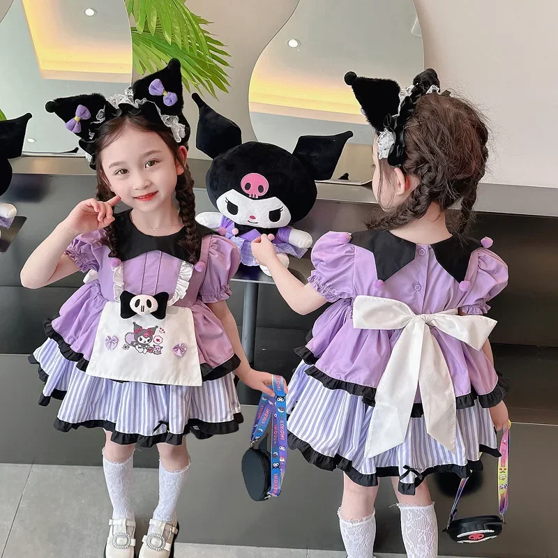 

Sanrio Anime Kuromi Girls Princess Dress Long Sleeve Spring and Autumn Cartoon Children Cosplay Clothing Dress Kid Birthday Gift