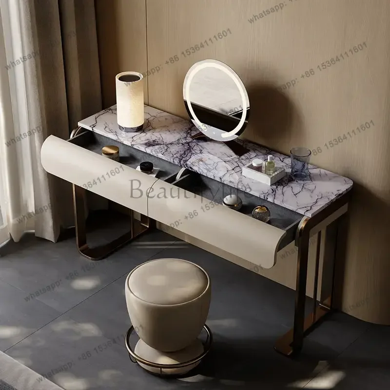 ld European Modern Vanity Table Storage Organizer Drawers Mirror Stool Dressing Table Coffee Makeup Penteadeira Trendy