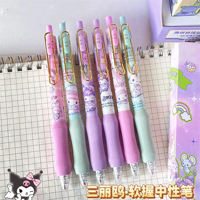 Imagem -02 - Sanrio Kawaii Animal Press Gel Pen Tinta Preta Bonito Canetas Neutras Brinde Promocional Escritório Material Escolar 0.5 mm 36 Pcs por Lote