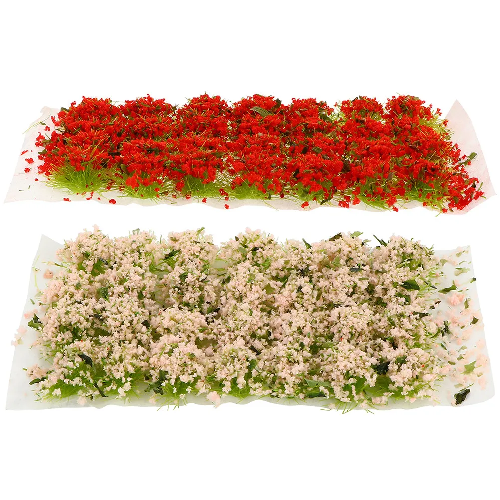 

2 Boxes Resin Grass Cluster Artificial Flower Tuft for Miniature Landscape Sand Table Decor Simulation Garden Railway Scenery