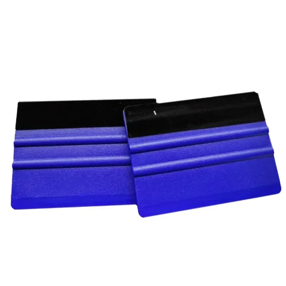 

10x7cm Film Tool Scrapers Brand New High Quality Vinyl Wrap Decal Squeegee With Soft Felt Edge Practical PP Plastic 2pcs Blue