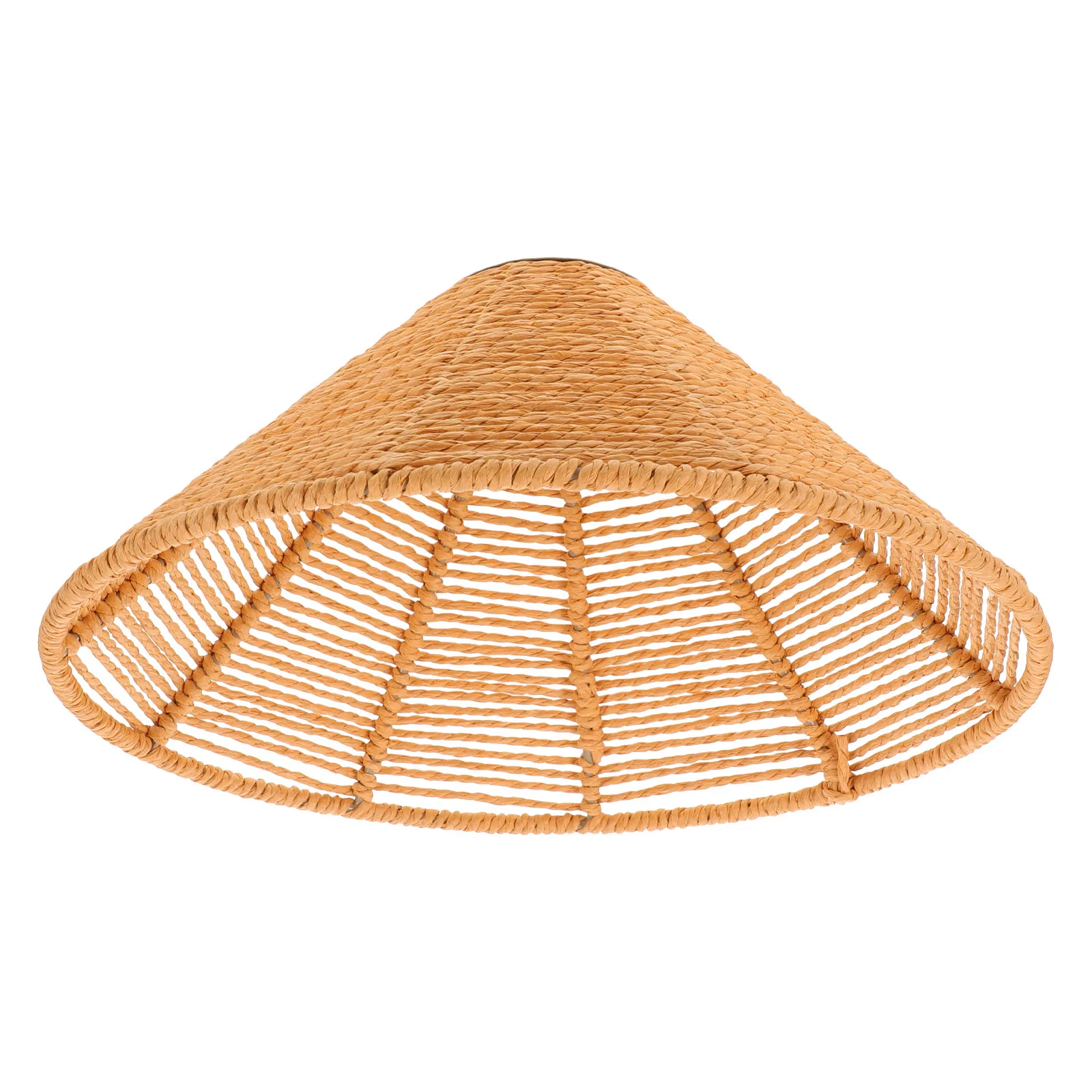 

Paper Rope Woven Lampshade Vintage Handmade Boho Lamp Shade for Table Ceiling Light Soft Ambient Cone Lamp Shade Decorative