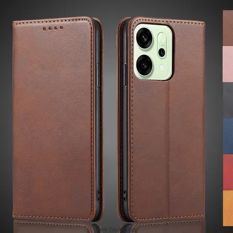 Étui en cuir à attraction magnétique pour OPPO Reno 14 5G / Reno14 5G 6.59 ", étui à rabat, sacs portefeuille Capa Fundas Coque