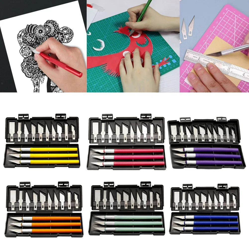 13 Stück Metalls chnitz schneider Stift Stil Kunst Siegel schneiden manuelle Kombination Papiers ch neiden rutsch feste Gadget DIY Reparatur werkzeuge