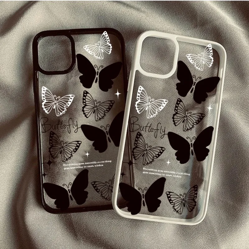Luxury Shockproof Phone Case For iPhone 16 17 15 14 Plus 13 12 11 Pro Max 17 Air Butterfly Clear Shockproof Phone Cover