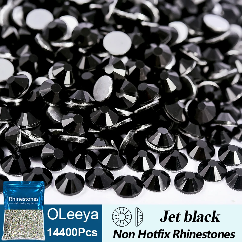 OLeeya Wholesale SS3-SS20 14400PCS/PACKS Glass Rhinestones Crystal Glue Flatback 3D Stones For Nail Art Decoration Clothing DIY