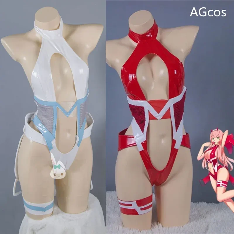 

DARLING in the FRANXX ZERO TWO 02 and 015 Ichigo Cosplay Costume Woman Sexy Leather Jumpsuits Cosplay Sets Driving Suits