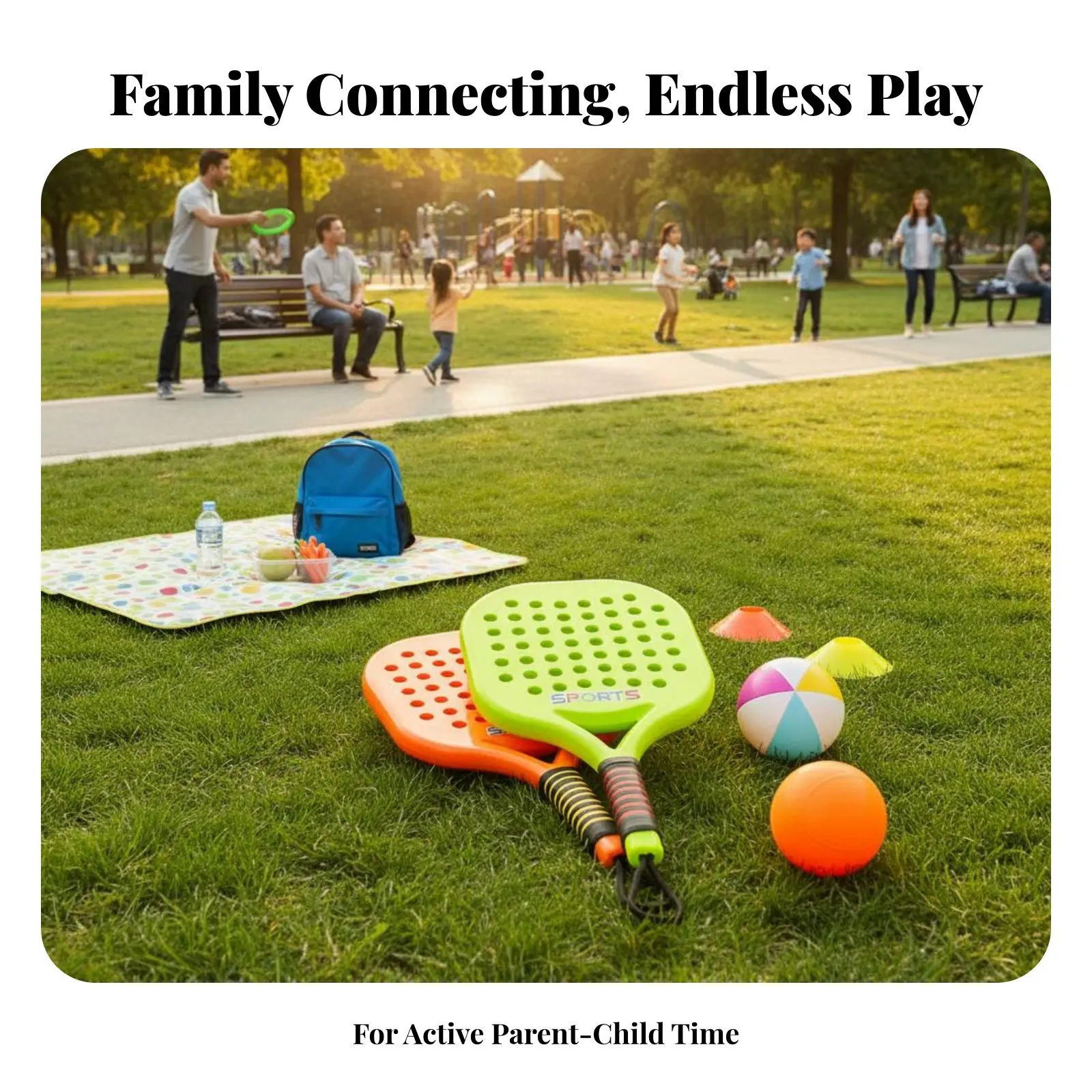 

Kids Pickleball Set Easy to Grip Kids Racket Set Children's Paddle Game Portable Plastic Paddle Game Long-Lasting for Family