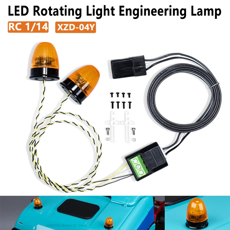 

1:14 Scale RC Beacon Light Rotating Light Engineering Lamp For Tamiya 1/14 RC Truck Tractor 770S R620 MAN TGX FH16 Diy Parts Toy