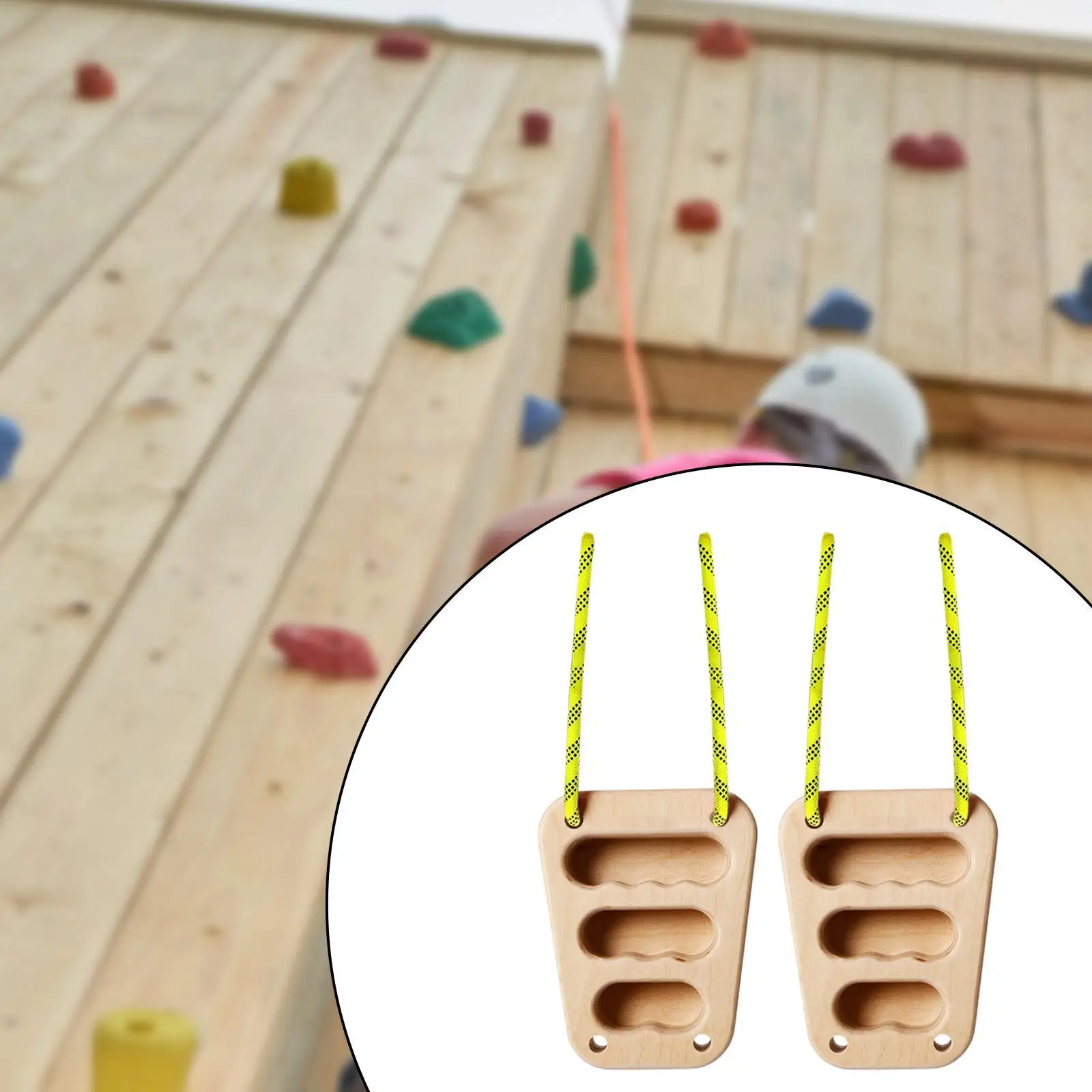 2 Pieces Wood Hangboard Rock Climbing Holds Fingerboard for Outdoor Doorway