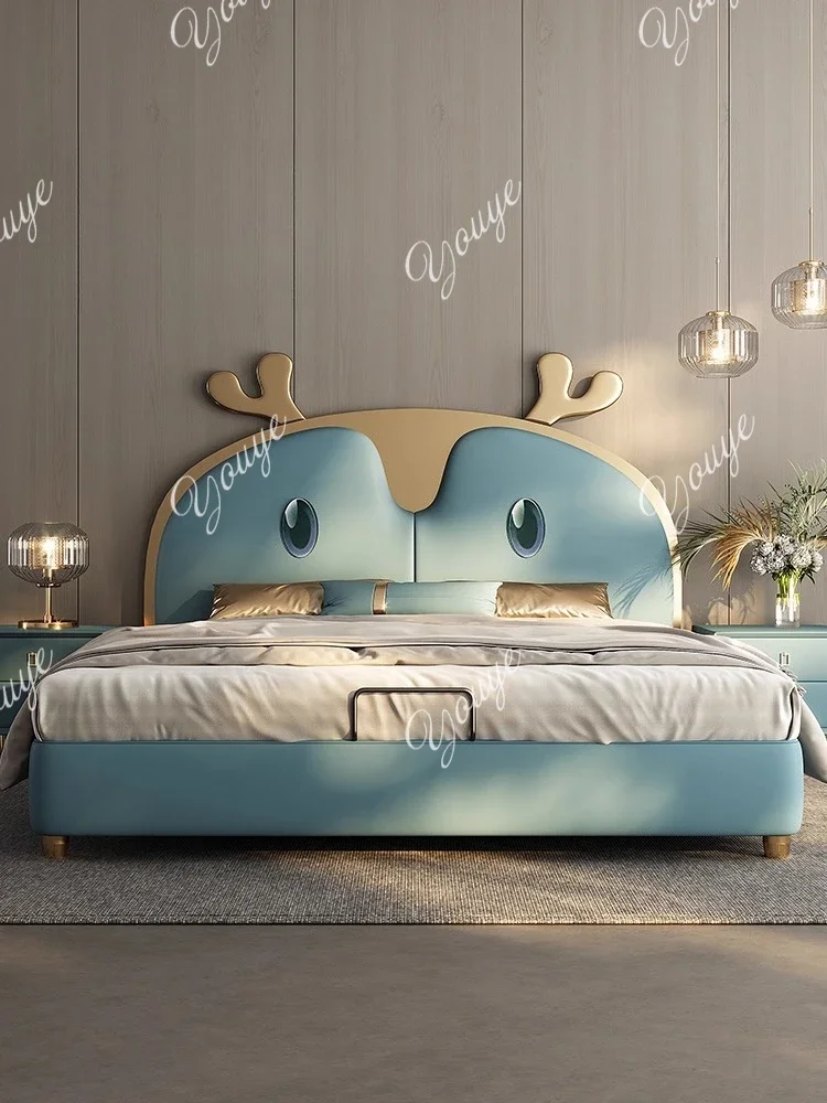 

N49 Modern simple light luxury leather art adolescent children's bed 1.2 meters bedroom room creative luxury