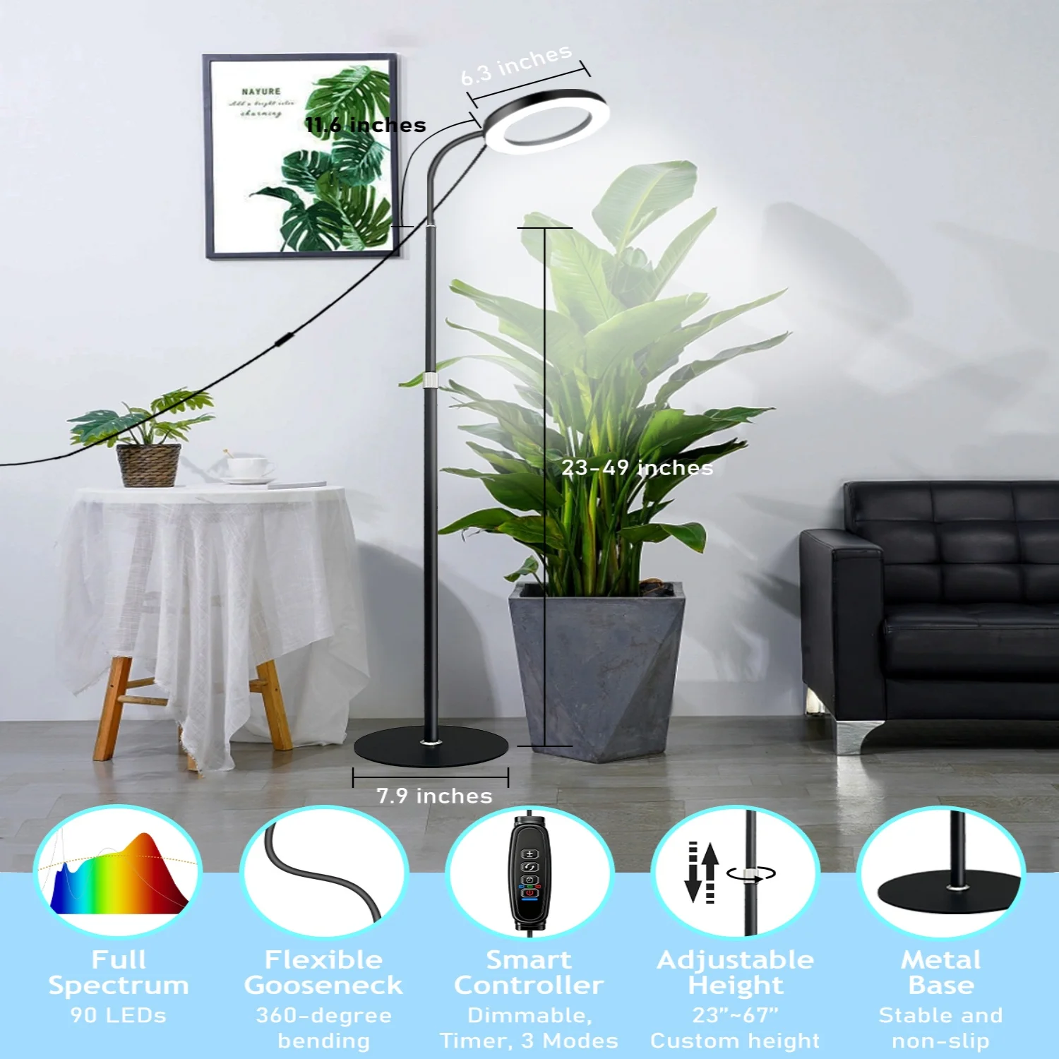 ترايبود نمو النبات مصباح للتحويل درجة حرارة اللون 4 ألوان USB Led تنمو ضوء 5 فولت توقيت التحكم 3/9/12 ساعة مصباح أرضي