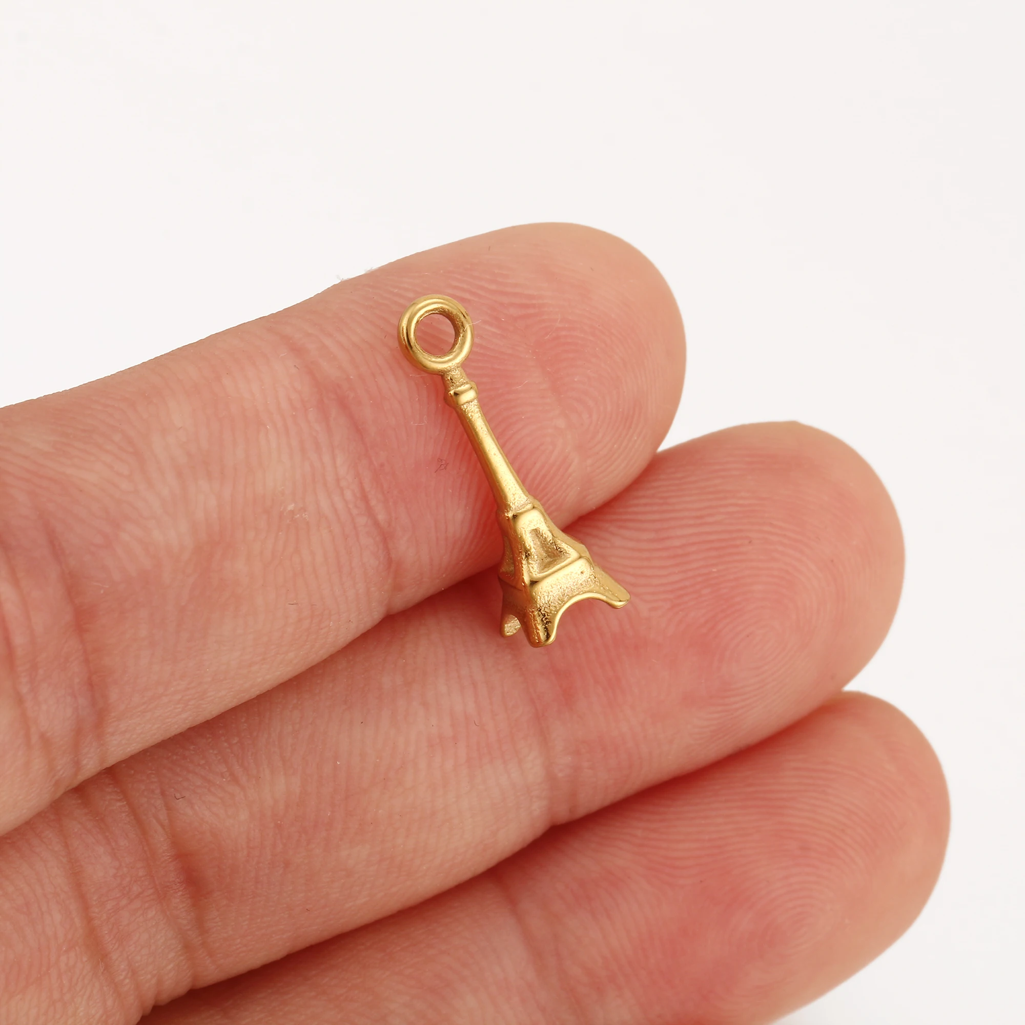 3pcs Vintage Mini The Eiffel Tower Charms Stainless Steel 3D Tower Pendants Fine Earrings Necklaces Female Jewelry Accessories