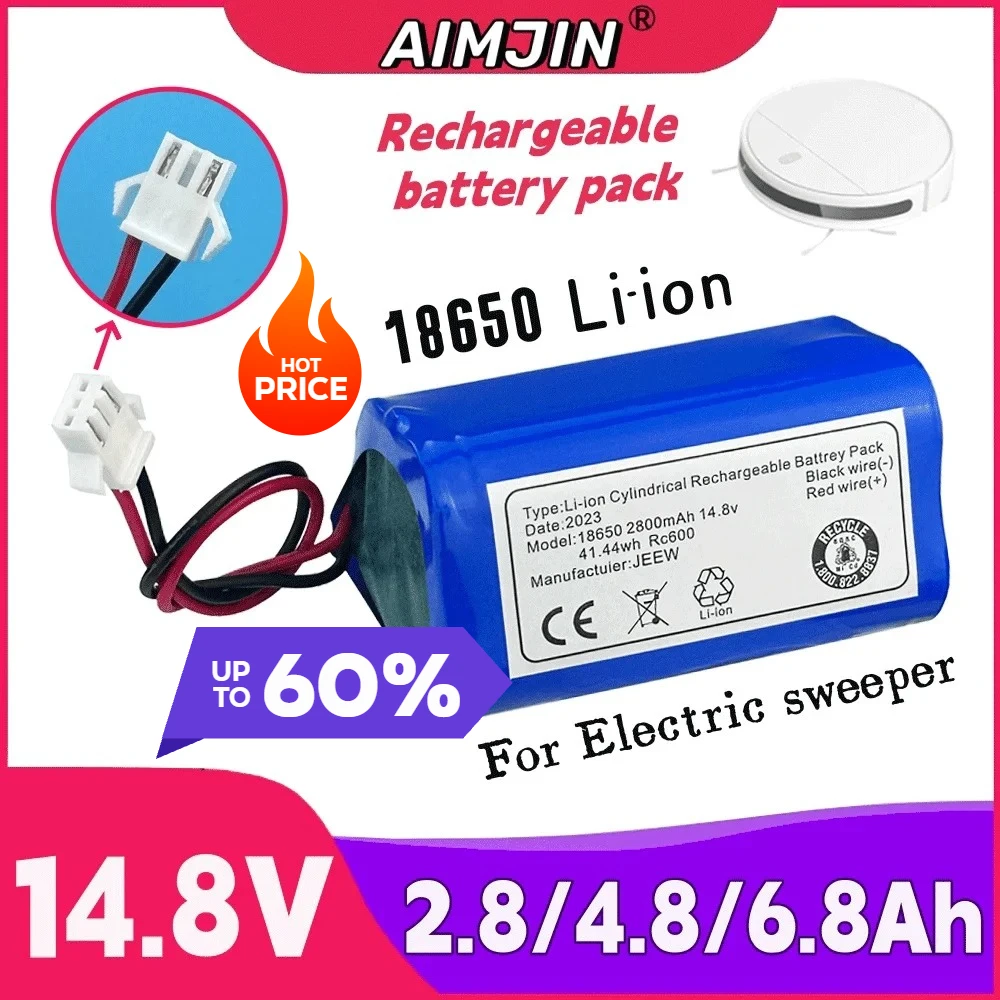 

Литий-ионный аккумулятор 14,8 В, 2800/4800/6800 мАч, разъем SM 3P для робота-пылесоса Airrobo P20