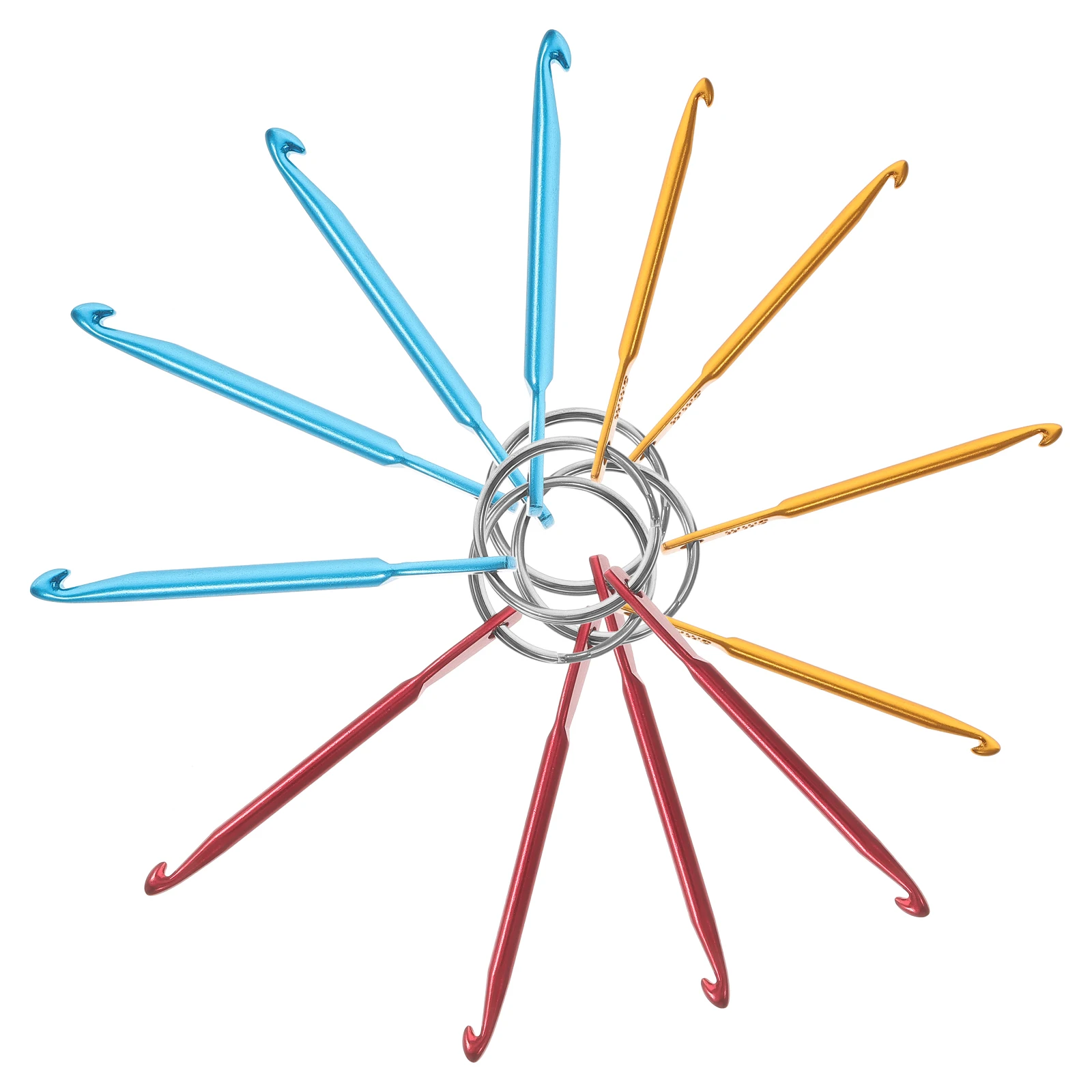 

Aluminum Crochet Hooks Keychain Portable Knitting Tools Set Yarn Needles Long Metal Smooth Surface No Tangle DIY Weaving
