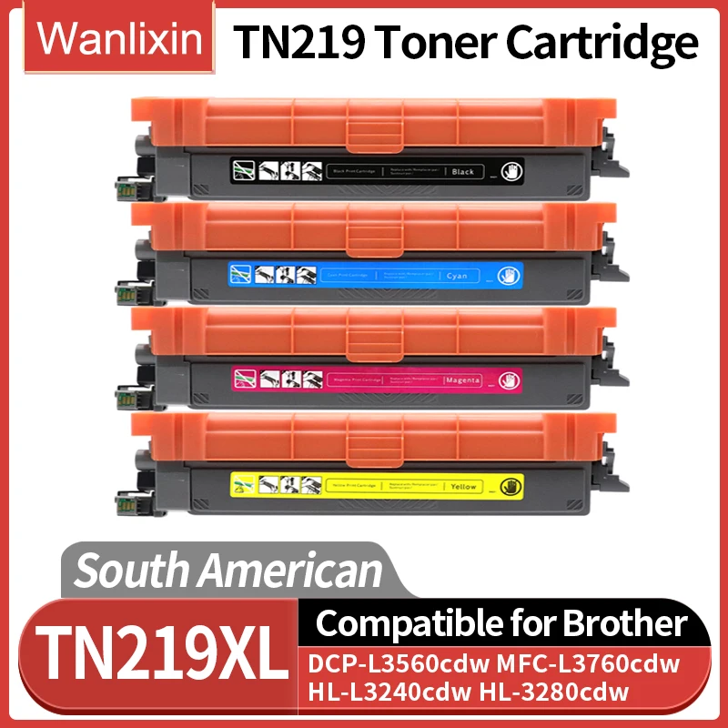 South American TN219 TN219XL Toner Cartridge Compatible for Brother HL-L3240cdw HL-3280cdw DCP-L3560cdw MFC-L3760cdw Printer