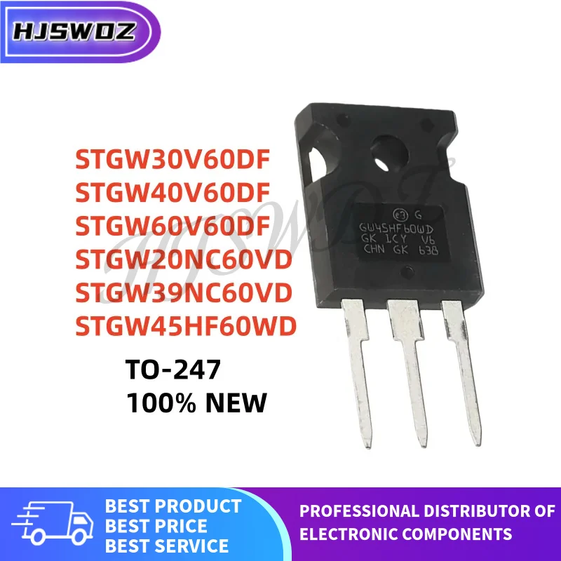 5PCS STGW20NC60VD STGW60V60DF STGW40V60DF STGW45HF60WD STGW39NC60VD STGW30V60DF GW20NC60VD GW60V60DF GW40V60DF TO-247 NEW