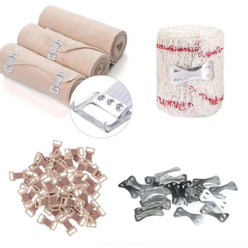 30-60Pcs Elastic Bandage Clips Bandage Wrap Clips Stretch Metal Replaceable Wrap Clips for Various Types Bandages