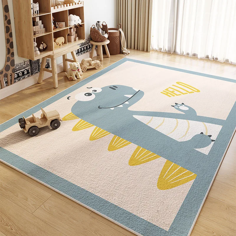 

VIKAMA Cartoon Crystal Velvet Carpet Non-Slip Floor Mat For Children's Room Reading Area Baby Crawling and Playing Floor Mat