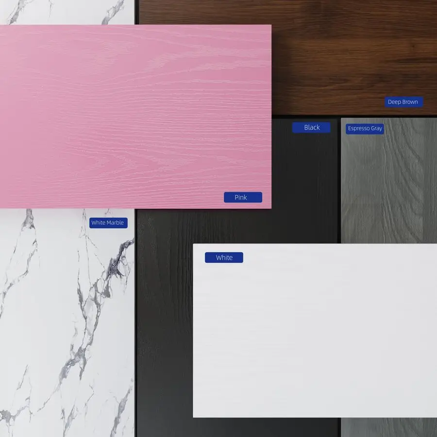 مكتب كمبيوتر صغير مقاس 32 بوصة مع درجين لغرفة النوم والدراسة والكتابة وطاولة المكتب المنزلي للمساحات الصغيرة باللون الوردي #5