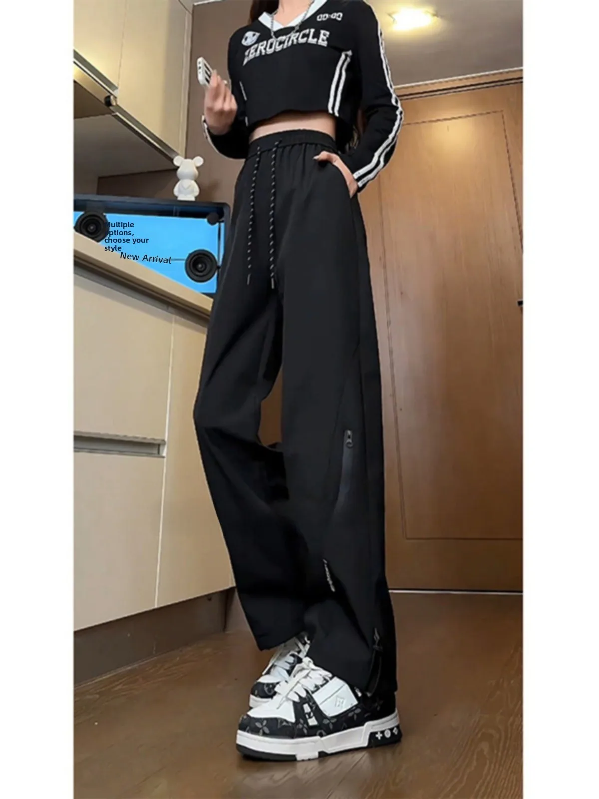 

American Sle Men's Winter Thiened Fce Waterproof Straight Leg Workwear Trousers Loose Fit Casual Pants Street Sle