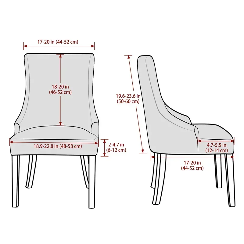 1PC Stretch Dining Chair Cover Jacquard Spandex Chair Slipcovers Elastic High Back Sloping Armchairs Cover for Hotel Kitchen