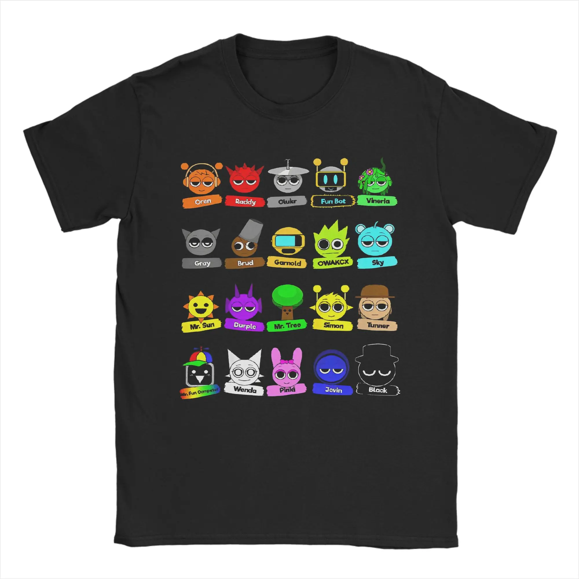 男性女性 Sprunki ゲーム Tシャツライムオレンミスターファン綿服面白い半袖ラウンドネック Tシャツギフトアイデア Tシャツ