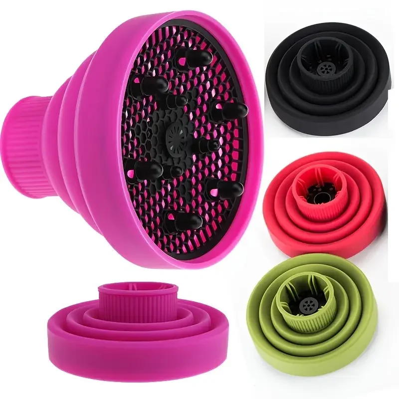 Silicone Salon Tool Black Pink Universal Hairdryer Diffuser Cover Adjustable Temperature Resistant Dispersing Drying Hair Dryer