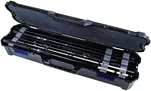 Portable Fishing Rod Storage Box with Bunk Design, Holds 4 Rods Securely for Easy Transport