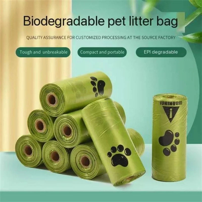 10 rolls Pet Biodegradable Trash Bag Dog Poop Bags Bulk Biobase Leakproof Poop Bag Degradable Cat Waste Bags Pet Supplies