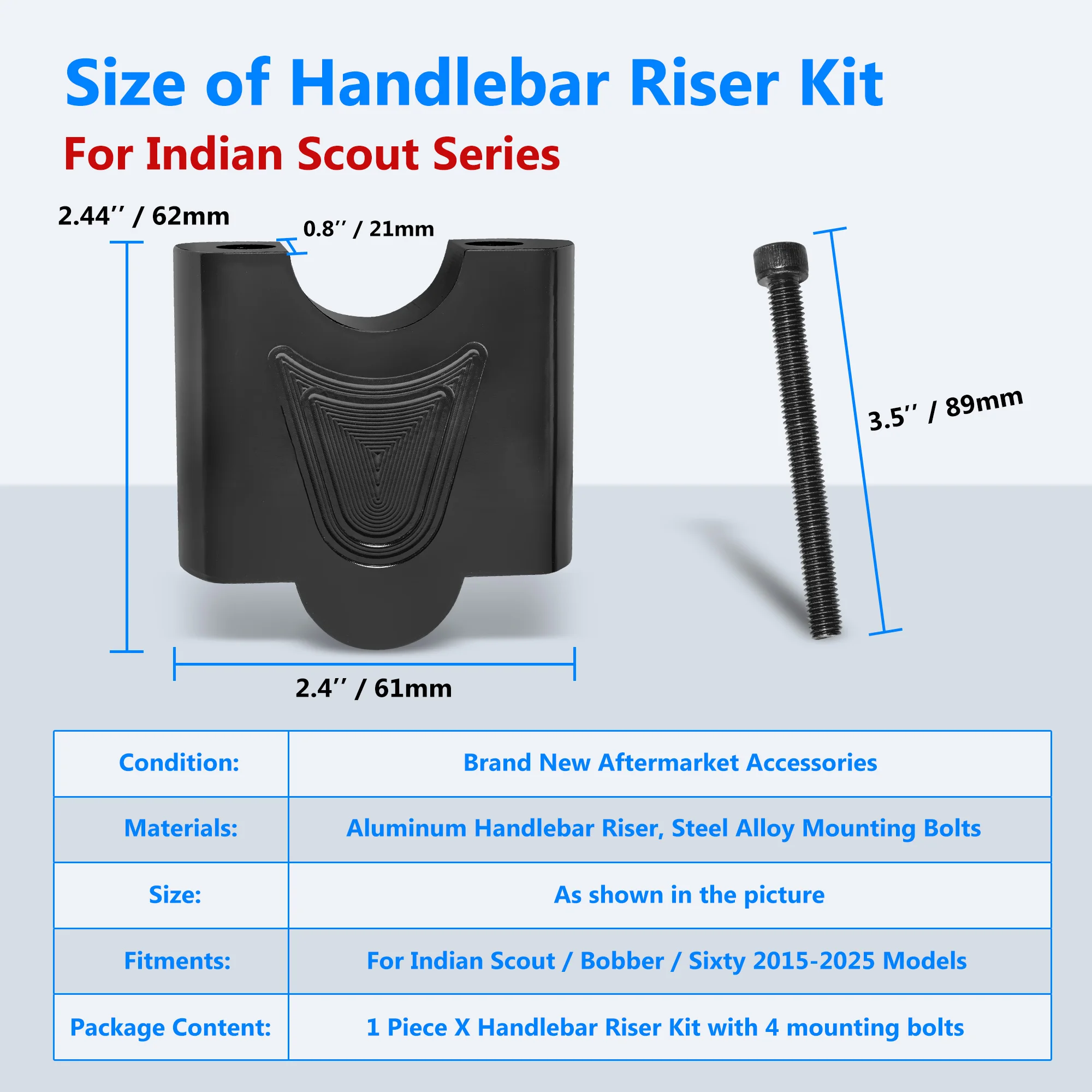 Motorcycle Accessories Handlebar Riser Kit Aluminum 2