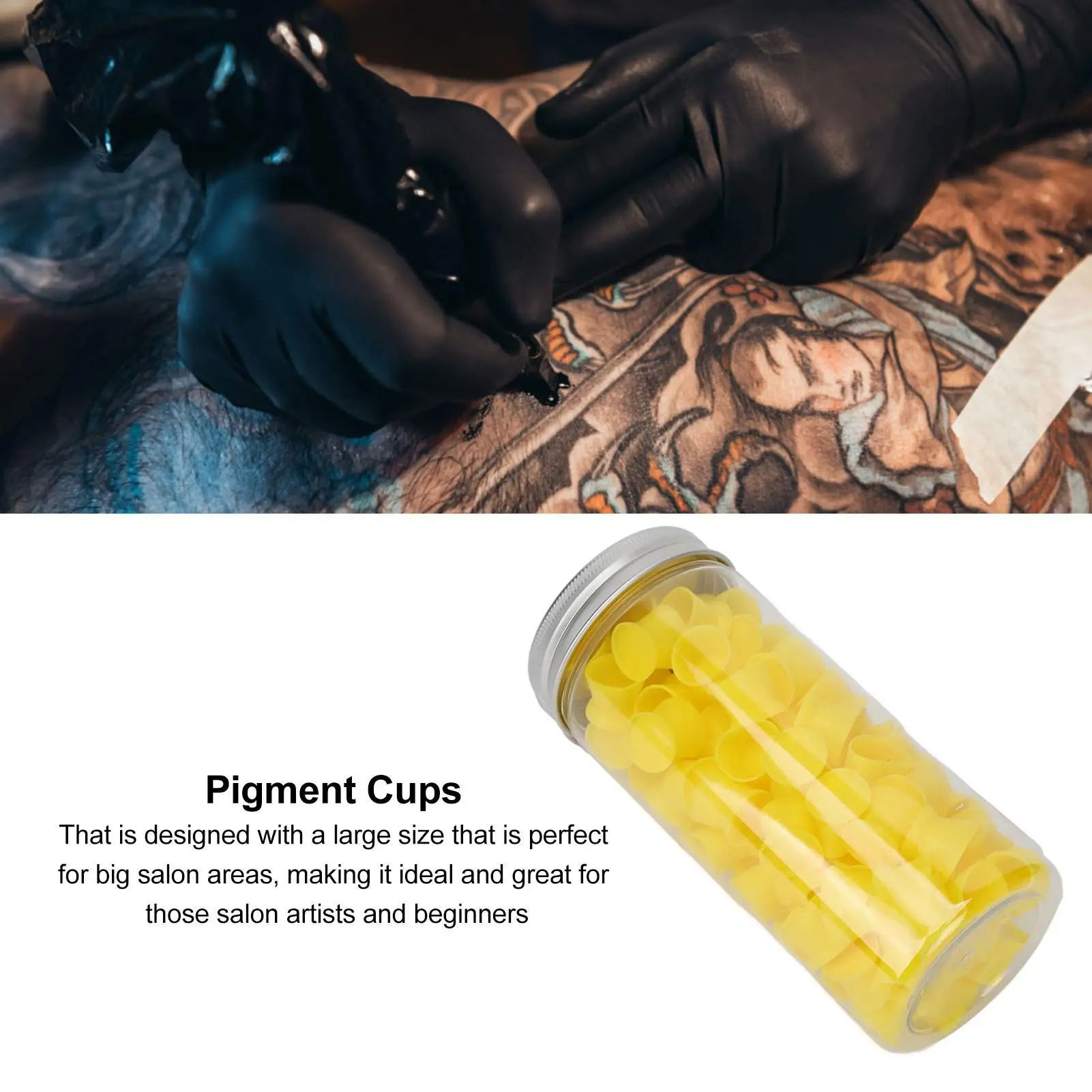 أكواب بلاستيكية كبيرة الحجم مع زجاجة تخزين 100 قطعة لاستخدام الصالون