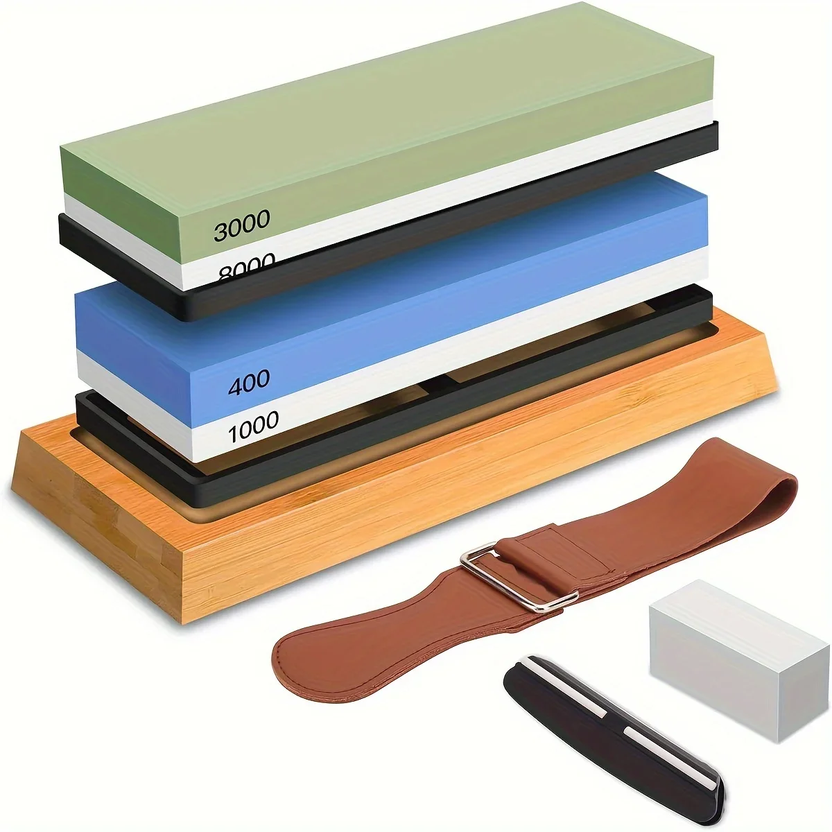 Sharpening Stone Whetstone Set 4 Side Grit 400/1000 3000/8000, Premium Whetstone Knife Sharpener, Knife Sharpening Stone Kit