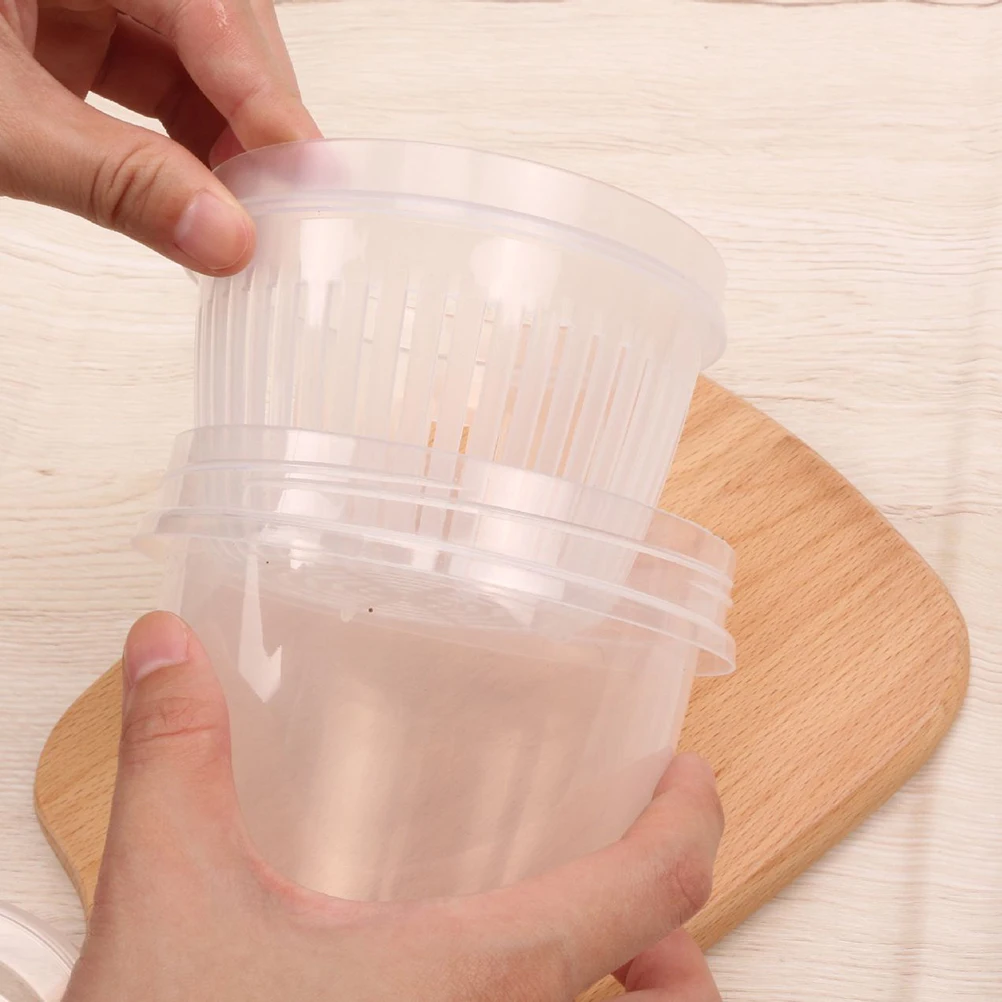 

Drain Seal Box for Onion Garlic Ginger Storage White Food Containers Lids Spiral Cap ABS Safe Odorless Drain Compartment Retain