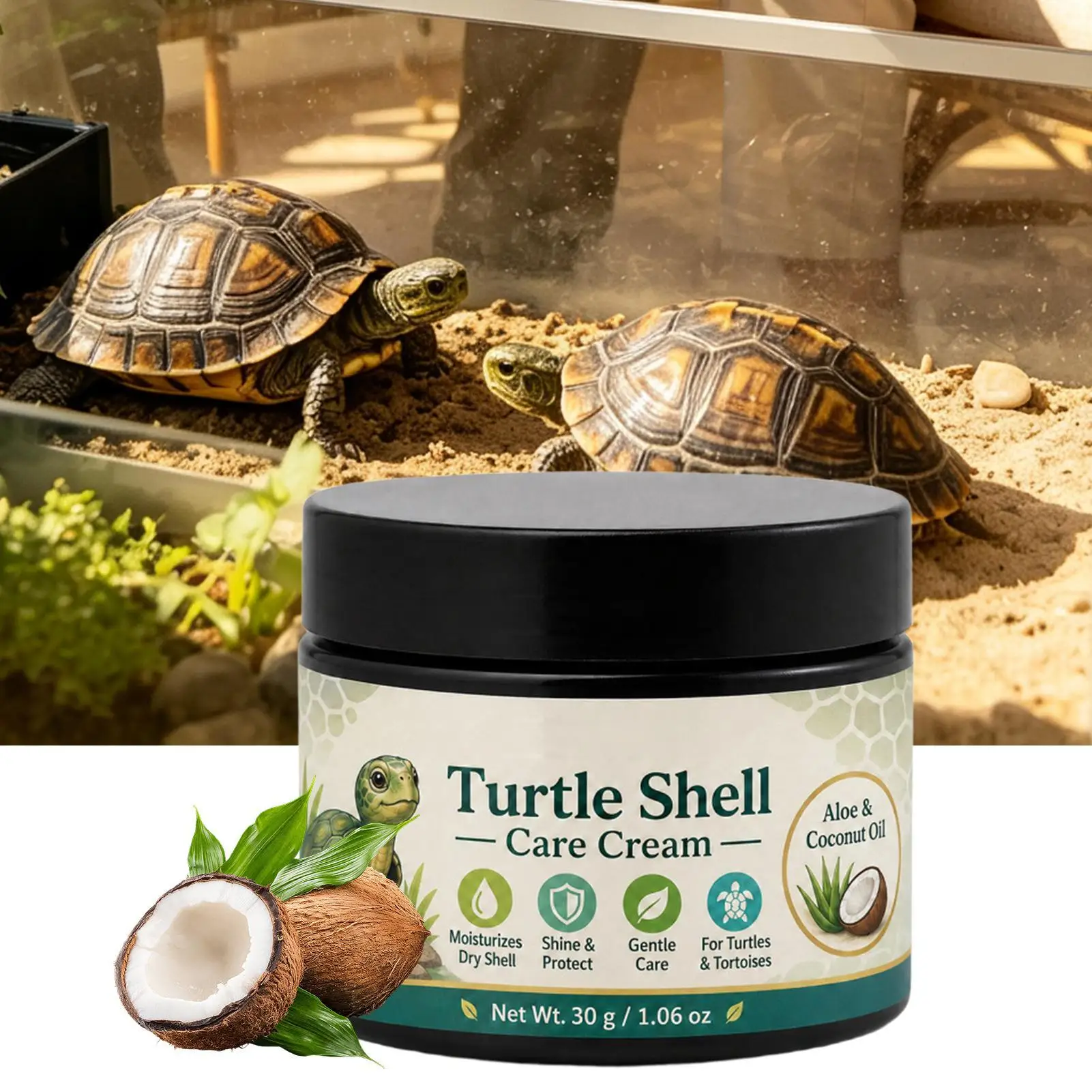 30g Moisturizing Tortoise Shell Balm Non-Greasy Shine Care Cream For Dry Rough Reptile Daily Night