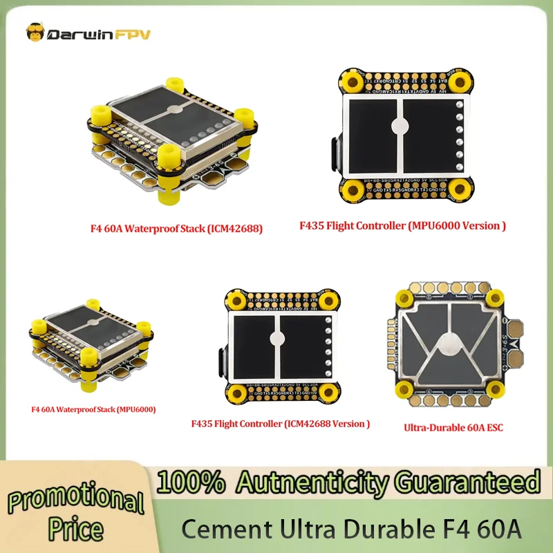 

DarwinFPV Cement Series F4 60A Waterproof Flight Controller Stack for RC FPV Drone Quadcopter RC Parts