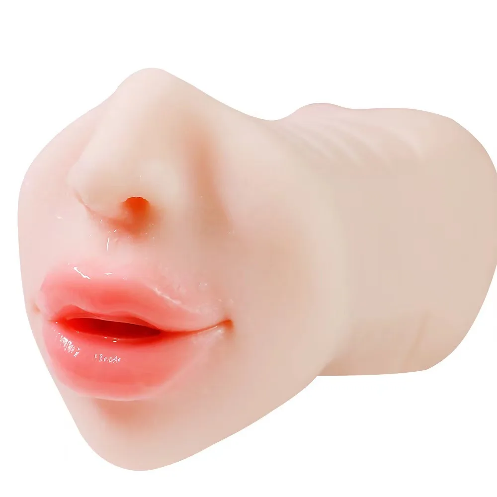 Sex Toys Male Masturbator Cup Suction Vagina 3D Mouth Men Masturbator Soft Tongue Oral Vagina Anal Aircraft Cup Male