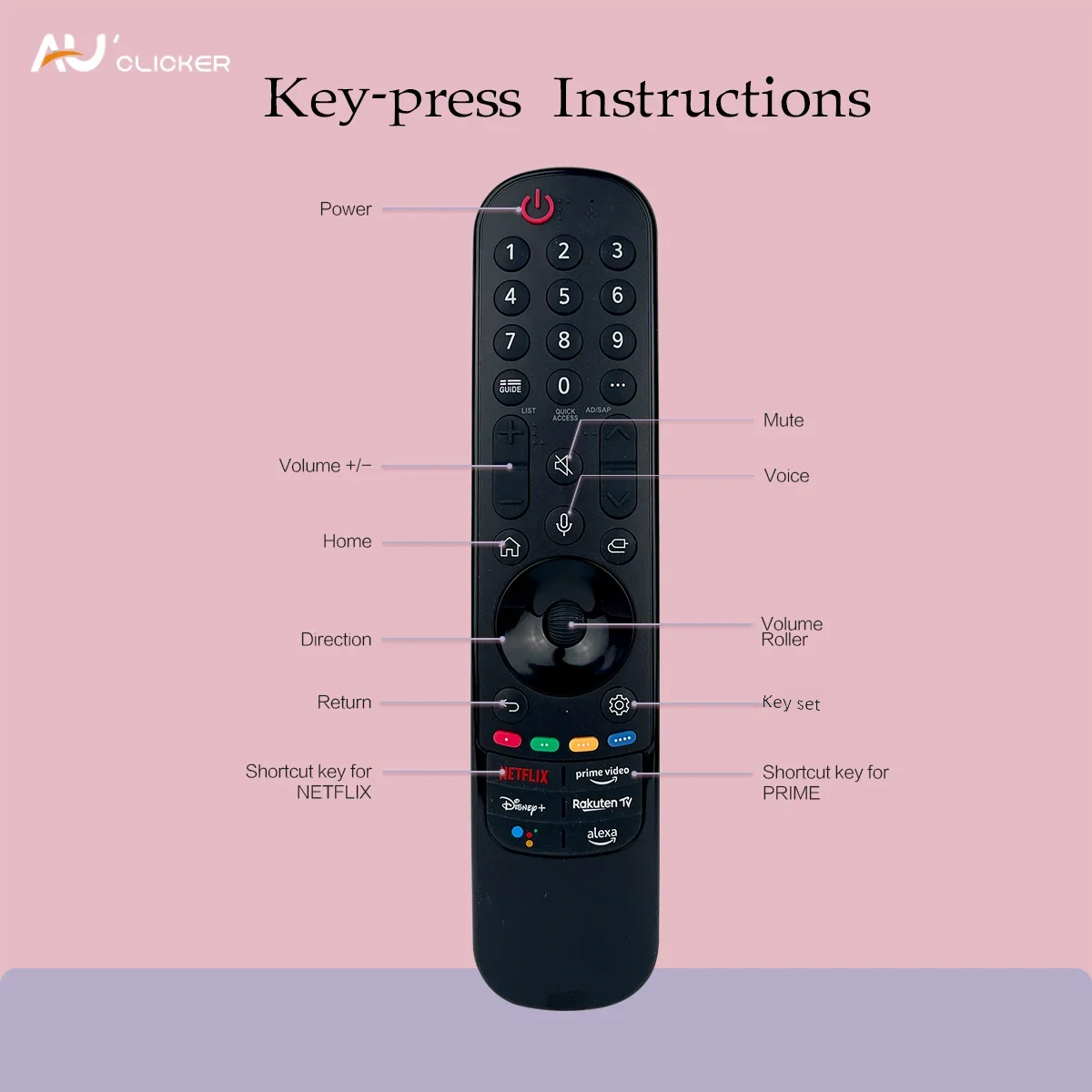 MR22GA Voice Remote AKB76039901 Replacement for LG Smart TV for Magic Remote MR22GN with Pointer and Voice Function