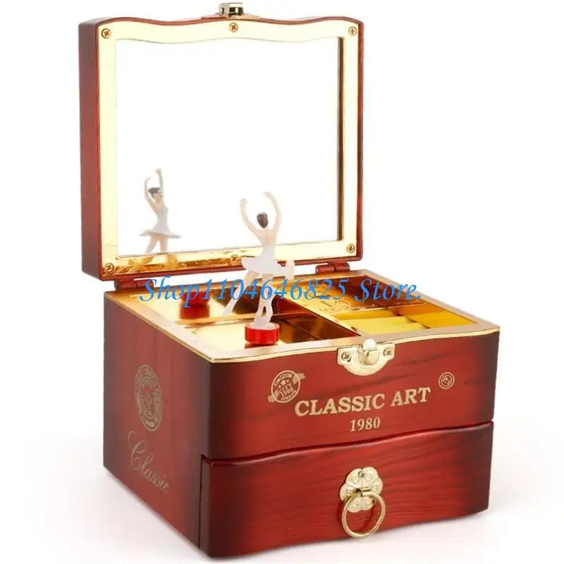 Artistic Rotating Music Box Ornament With Mechanical Dance & Melodies Wind Up Music Box for Various Room Decors