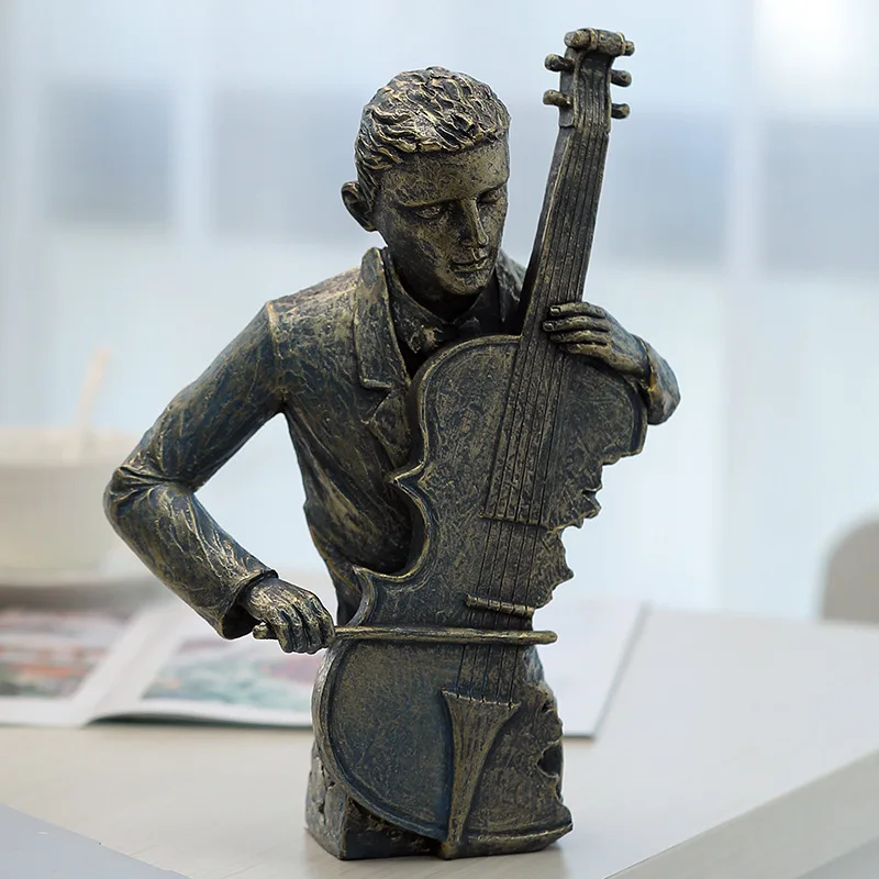 Nordic Classical Band Characters Statue Resin Violin Band Figure Sculpture Ornaments For Home Desktop Decoration Concert Gifts